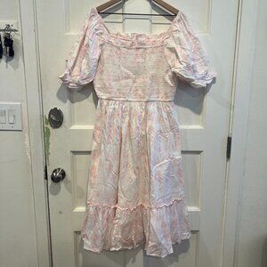 Ivy City Co / Pink Floral Midi Dress / XXL